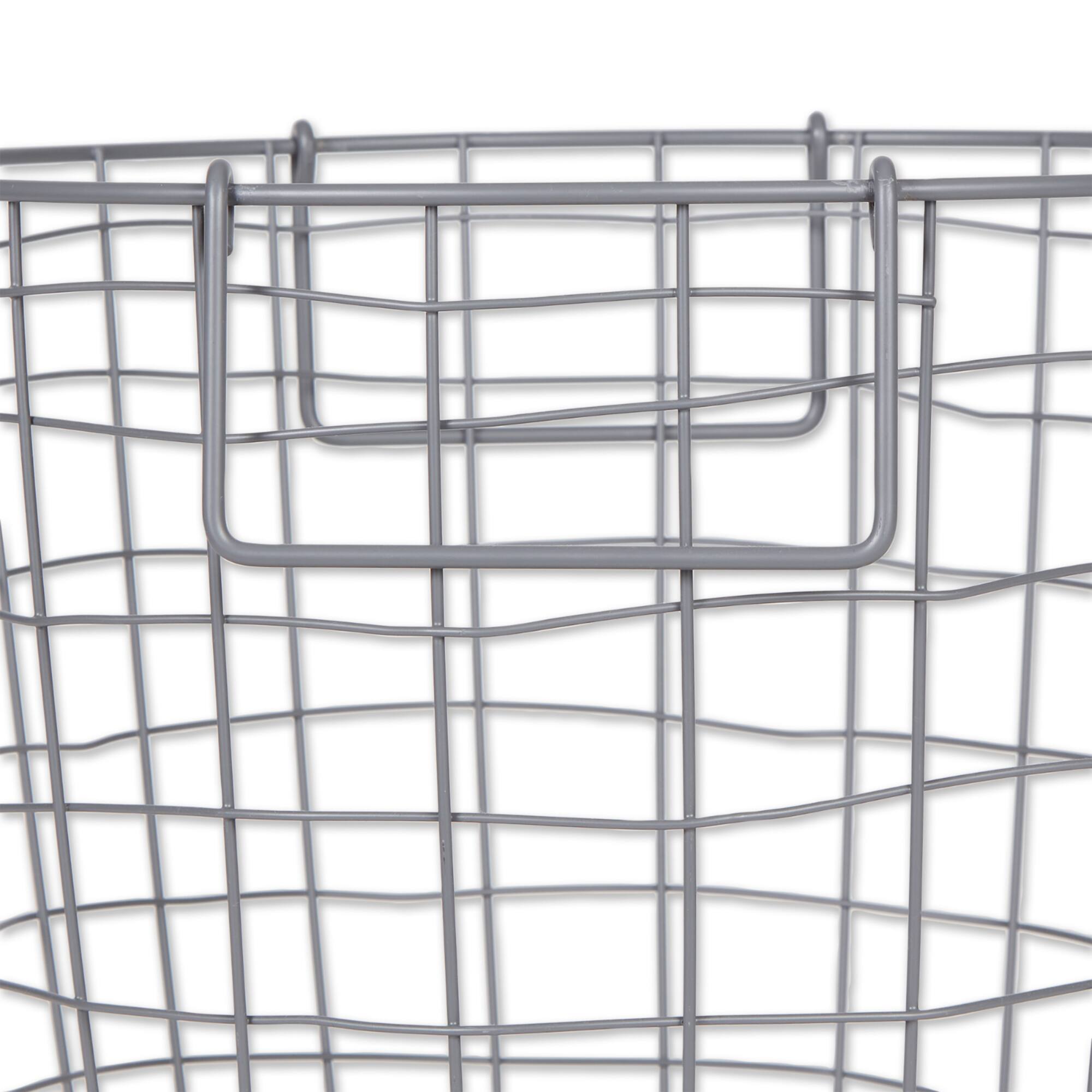 DII® Medium Cool Gray Round Metal Basket